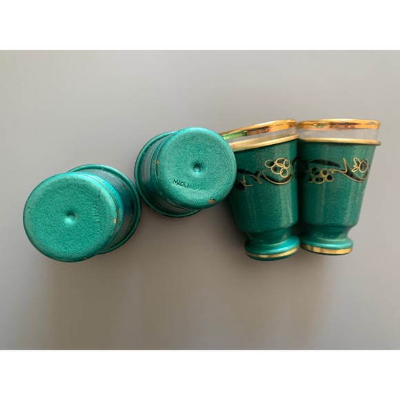 Mid Century Enamel Kiddish Cups Set of 4 // Sabbath Wine Grape Juice Glasses - Picture 6 of 8